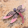 Insect Enamel Rhinestone Dragonfly Pin Brooch Purple
