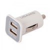 Mini Dual USB Port Car Charger for iPhone/iPad/iPod White