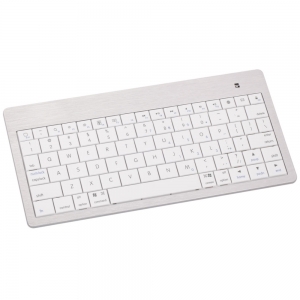 Ultra Slim 80-Key Bluetooth Keyboard for iPad 1/2 White & Silver