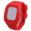Unisex Multi-Functional Silicone Band Plastic Case Digital Touch Screen LED Wrist Watch Red