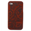 Wheel Pattern Protective Detachable Wooden Case Cover for iPhone 4/4S