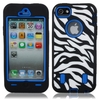 Zebra Pattern Protective Silicone Hard Case for iPhone 5 Blue and Black