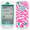 Zebra Pattern Protective Silicone Hard Case for iPhone 5 Green & White