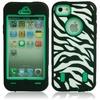 Zebra Pattern Protective Silicone Hard Case for iPhone 5 Green and Black