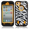 Zebra Pattern Protective Silicone Hard Case for iPhone 5 Orange and Black