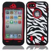 Zebra Pattern Protective Silicone Hard Case for iPhone 5 Red and Black