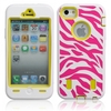 Zebra Pattern Protective Silicone Hard Case for iPhone 5 Yellow and White