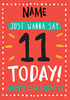 11th Birthday Card 11 Today Orange - Rock Paper Awesome - Large (A4) - By Funky Pigeon