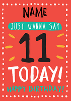 11th Birthday Card 11 Today Orange - Rock Paper Awesome - Large (A4) - By Funky Pigeon