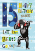 15th Birthday Beats Personalised Card - A6 - By Funky Pigeon