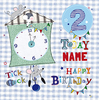 2 Today Click Clock Personalised Card - Large Square - By Funky Pigeon