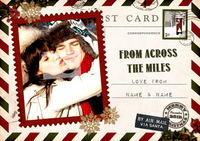 Across the Miles Air Mail Christmas Card - Personalised With Photo Upload - Large (A4) - By Funky Pigeon