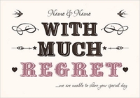 Alpha Betty - Wedding RSVP Regret - Large (A4) - By Funky Pigeon