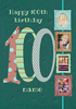 Big Numbers - 100th Birthday Card Male Multi Photo Upload - Large (A4) - By Funky Pigeon