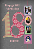 Big Numbers - 18th Birthday Card Female Multi Photo Upload - Large (A4) - By Funky Pigeon
