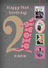 Big Numbers - 21st Birthday Card Female Multi Photo Upload - Giant - By Funky Pigeon