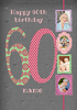 Big Numbers - 60th Birthday Card Female Multi Photo Upload - Large (A4) - By Funky Pigeon