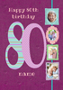 Big Numbers - 80th Birthday Card Female Multi Photo Upload - A5 - By Funky Pigeon