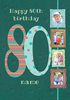 Big Numbers - 80th Birthday Card Male Multi Photo Upload - A5 - By Funky Pigeon