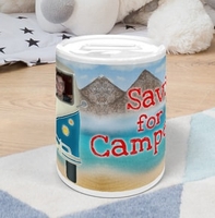 Camper Van Themed Personalised Money Box