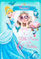 Cinderella Photo Birthday Card - Disney Princess - A6 - By Funky Pigeon