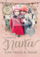 Classic Nana Christmas Card - Personalised With Photo Upload - A5 - By Funky Pigeon