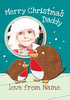 Daddy Robin Christmas Card From Child - Personalised With Photo Upload - Large (A4) - By Funky Pigeon