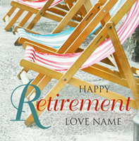 Deck Chairs Happy Retirement Card - Personalised - Square - By Funky Pigeon