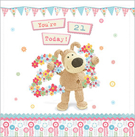 Dog 21 Today Birthday Card - Large Square - By Funky Pigeon