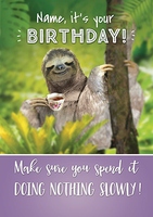 Doing Nothing Slowly Personalised Card - A5 - By Funky Pigeon