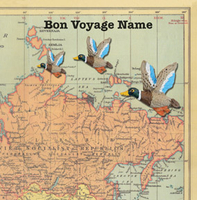 Ducks Bon Voyage Card - Personalised - Giant Square - By Funky Pigeon