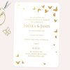 Elegant Butterflies Gold Foil Evening Invitation