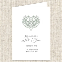 Elegant Love Heart Order of Service Booklet