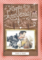 Elegant Love Personalised Happy Anniversary Card with Photo Upload - A5 - By Funky Pigeon