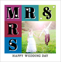Essentials - Wedding Card Mr & Mrs Photo Upload - Giant Square - By Funky Pigeon