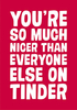 Everyone Else On Tinder Card - Large (A4) - By Funky Pigeon