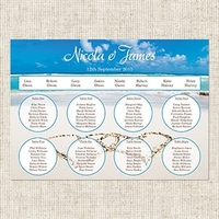 Exotic Beach Hearts Table Plan