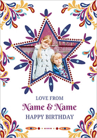 Folklore - Birthday Card Star Photo Upload - A6 - By Funky Pigeon