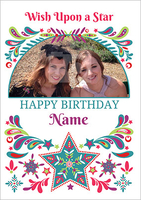Folklore - Birthday Card Wish Upon a Star - A5 - By Funky Pigeon