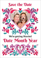 Folklore - Save the Date Card Heart Photo Upload - A5 - By Funky Pigeon