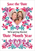 Folklore - Save the Date Card Heart Photo Upload - Large (A4) - By Funky Pigeon