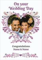 Folklore - Wedding Card Heart Photo Upload - A6 - By Funky Pigeon