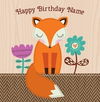 Fox Happy Birthday Card - Giant Square - By Funky Pigeon