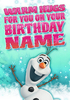 Frozen Olaf Personalised Birthday Card - Large (A4) - By Funky Pigeon