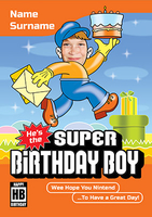 Fun and Games Photo Upload Birthday Card - Super Mario - A6 - By Funky Pigeon