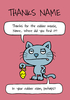 Funny Cat & Mouse Thank You Card - Personalised - Large (A4) - By Funky Pigeon