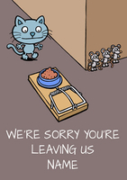 Funny Cat & Mouse Trap Leaving Card - Personalised - Large (A4) - By Funky Pigeon