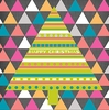 Geometric Fir Tree Christmas Card - Giant Square - By Funky Pigeon