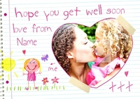 Get Well Soon Card from Girl - Photo Upload - Large (A4) - By Funky Pigeon