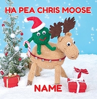 Ha Pea Chris Moose Christmas Card - Personalised - Square - By Funky Pigeon